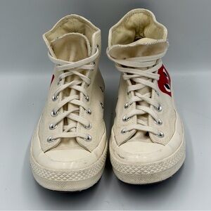 Converse x Comme des Garçons PLAY Chuck 70 Cream sneaker Women’s 7.5 Red Heart